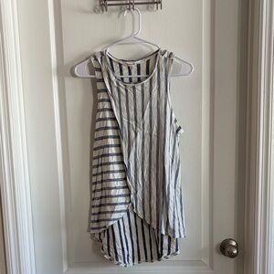 River Island Blue and Cream Striped Sleeveless Top